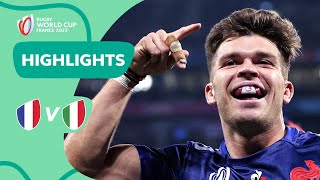 France SMASH record as they march to quarters  France v Italy  Rugby World Cup 2023 Highlights [upl. by Chem]