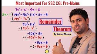 Remainder Theorem By Abhinay Sharma  Number System Important Topic  SSC CGL Mains  Abhinay Maths [upl. by Elletsyrc]