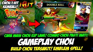 CHOU EXP❗CARA MAIN CHOU DAMAGE❗ COMBO CHOU ULTI FLICKER❗BUILD CHOU TERSAKIT❗GAMEPLAY CHOU TOP GLOBAL [upl. by Ricker]