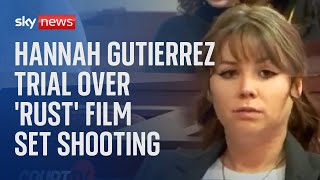 Watch live Hannah Gutierrez faces trial over Rust film set shooting [upl. by Gualterio]