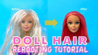 DIY Doll hair rerooting tutorial  no glue [upl. by Rusty]