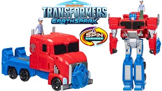 Transformers Earthspark Spin Changer Optimus Prime With Robby Malto [upl. by Hsihsa]