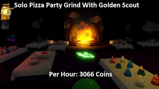 Solo Pizza Party With Golden Scout and Supporters 809 Mins Per Hour 3066 Coins  TDS Pizza Party [upl. by Eelanej]