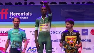 Biniam Girmay wins in Herentals [upl. by Gnahk]