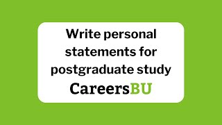 Write personal statements for postgraduate study [upl. by Jonina]