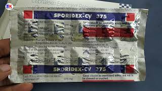 Sporidex CV 375 Tablet  Cephalexin and Clavulanate Tablet  Sporidex CV 375mg Tablet Uses Benefits [upl. by Akiaki]