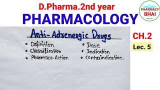 Antiadrenergic Drugs  Pharmacology Ch2 DPharma 2nd adrenergicdrugs antiadrenergicdrugs [upl. by Boulanger801]