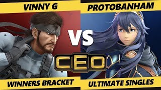 CEO 2019 SSBU  GoTE  Vinny G Snake Vs ProtoBanham Lucina Smash Ultimate Tournament W Top 192 [upl. by Asus]