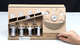 How to Make Coin Sorting Machine from Cardboard [upl. by Ehtnax]