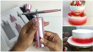 Airbrush Rechargeable Cordless Portable Compressor  Cake decoration [upl. by Enitnatsnoc]