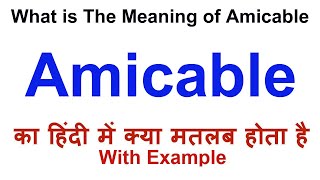 Amicable Meaning in Hindi  Amicable Definition  Amicable Ka Matlab Kya Hota Hai  Amicable Hindi [upl. by Joannes]