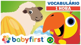 Desenhos Educativos  LARRY O PASSARINHO E OS OVOS COLORIDOS  Aprender animais  1 Hora  BabyFirst [upl. by Akayas]