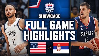 USA vs SERBIA  USAB SHOWCASE  FULL GAME HIGHLIGHTS  July 17 2024 [upl. by Eldrida]