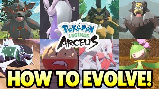 How to Evolve ALL NEW POKEMON in Pokemon Legends Arceus [upl. by Berardo]