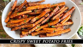 Crispy Sweet Potato Fries  The Secret to the BEST Fried Sweet Potatoes [upl. by Noitna]