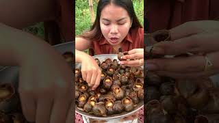 snail fried eating snail mukbang snail recipe seafood recipe shorts short food 9 [upl. by Retsim]