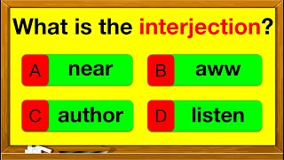 INTERJECTIONS QUIZ 🤔 📚  Find the conjunctions in the sentence  English Grammar  Parts of speech [upl. by Frasquito]