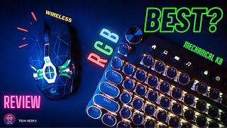 Best Budget retro style Gaming Keyboard ⌨️ amp Wireless Mouse🖱with RGB backlitComprehensive Review [upl. by Gaillard]