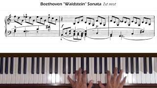 Beethoven Piano Sonata No 21 Waldstein Op 53 1st mvt Allegro con brio Tutorial Part 2 [upl. by Arriec]