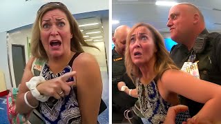 Racist Karen Gets INSTANT KARMA In Airport [upl. by Anura]