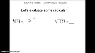 Evaluating Radicals [upl. by Sammie982]