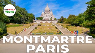 Montmartre Paris Walking Tour 4K  with Captions [upl. by Esinej]