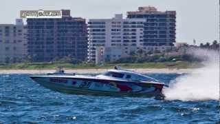 OPA World Offshore Powerboat Championship 2012 Sunday Race Day Juno Beach Jupiter Florida [upl. by Ludwigg]