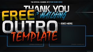 Free Outro Template  Photoshop Giveaway [upl. by Akimihs]