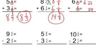 Adding amp Subtracting Mixed Numbers No Regrouping [upl. by Ibor]