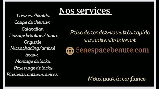 5EA Espace Beauté est un Salon de coiffure africaine et mixte à Quebec cityCANADA [upl. by Zap]