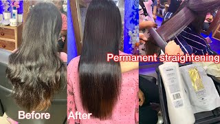 Permanent hair straightening कैसे करते हैं  Step by step full process [upl. by Drais330]