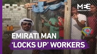 UAE man holds Indian workers in cage [upl. by Aihppa]