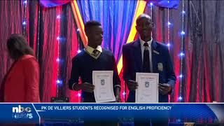 Pupils of PK De Villiers SS recognised for outstanding performance  nbc [upl. by Russian]