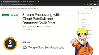 Stream Processing with Cloud PubSub and Dataflow Qwik Start  qwiklabs GSP903 [upl. by Lisab]