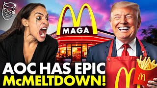 AOC Has SCREAMING Unhinged MELTDOWN At McDonalds For Letting Trump Work The Fries  SALTY Lib Panic🍟 [upl. by Aleira]