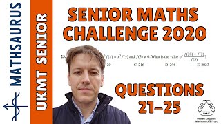 Senior Maths Challenge UKMT 2020  Questions 2122232425 [upl. by Raphael467]