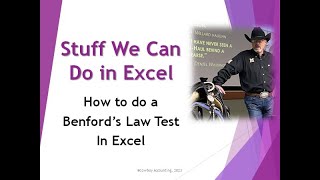 Using Excel to Perform a Benfords Law Test [upl. by Morty]