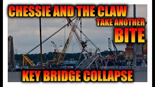 Chessie and the Claw take another bite of the Key Bridge debris in Baltimore [upl. by Downey]