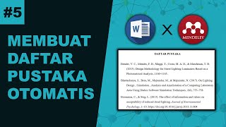 Cara Membuat Daftar Pustaka Otomatis Menggunakan Mendeley [upl. by Gnourt]