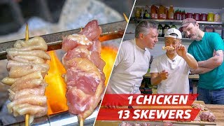 How Yakitori Master Atsushi Kono Makes 13 Skewers Out of One Chicken — Prime Time [upl. by Eciral660]