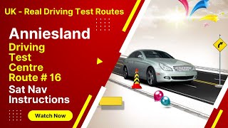 Anniesland Driving Test Route with Sat Nav Instructions  New Route 1 [upl. by Damalis]