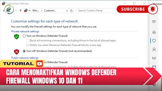 Cara menonaktifkan Windows Defender Firewall di Windows 10 dan Windows 11 [upl. by Maloy232]