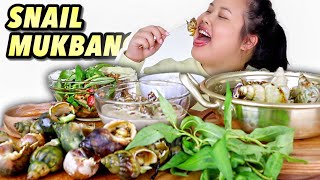 GIANT SNAILS SEAFOOD FEAST ESCARGOT MUKBANG 먹방 EATING SHOW [upl. by Goulder]