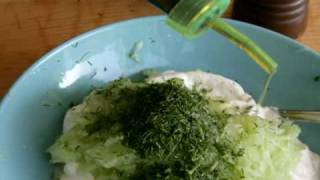 GreekFoodTv☼ Tzatziki  Greek Yogurt Cucumber Garlic Dip HD [upl. by Cleon660]