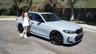 New 2024 BMW M340i in Brooklyn Grey  Tacora Red Interior  Exhaust Sound  BMW Test Drive W Olivia [upl. by Tomi]