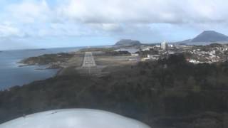 Florø Norway  Approach and Landing Runway 25 [upl. by Cirdnek404]