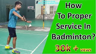 How to Service in badminton in Hindi with English subtitles [upl. by Eetak229]