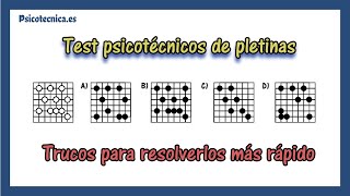 📋 Test psicotécnicos de pletinas resueltos y explicados  con 15 ejercicios explicados [upl. by Enelloc]