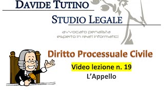 Diritto processuale civile  Video Lezione n19 L appello [upl. by Hannahoj]