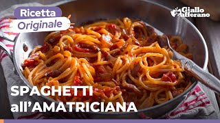 SPAGHETTI ALLAMATRICIANA  la RICETTA TRADIZIONALE🍅🥓🍝 [upl. by Einner]